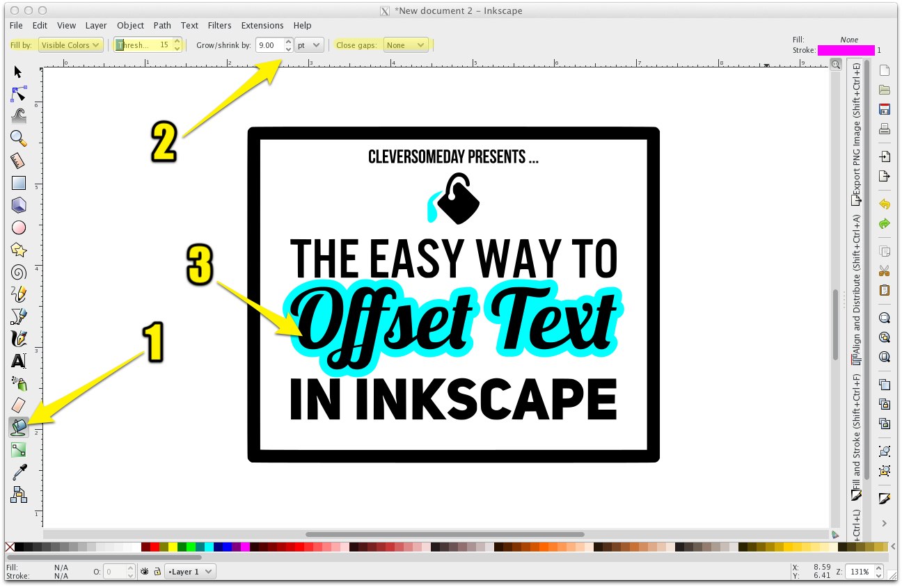 how to add effects to text in inkscape