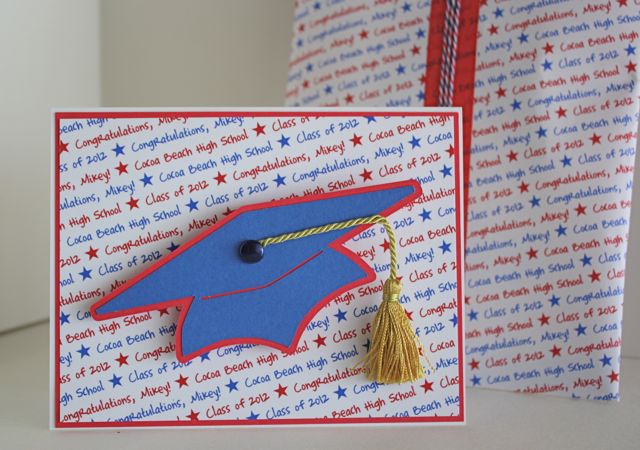 Grad card with custom background paper