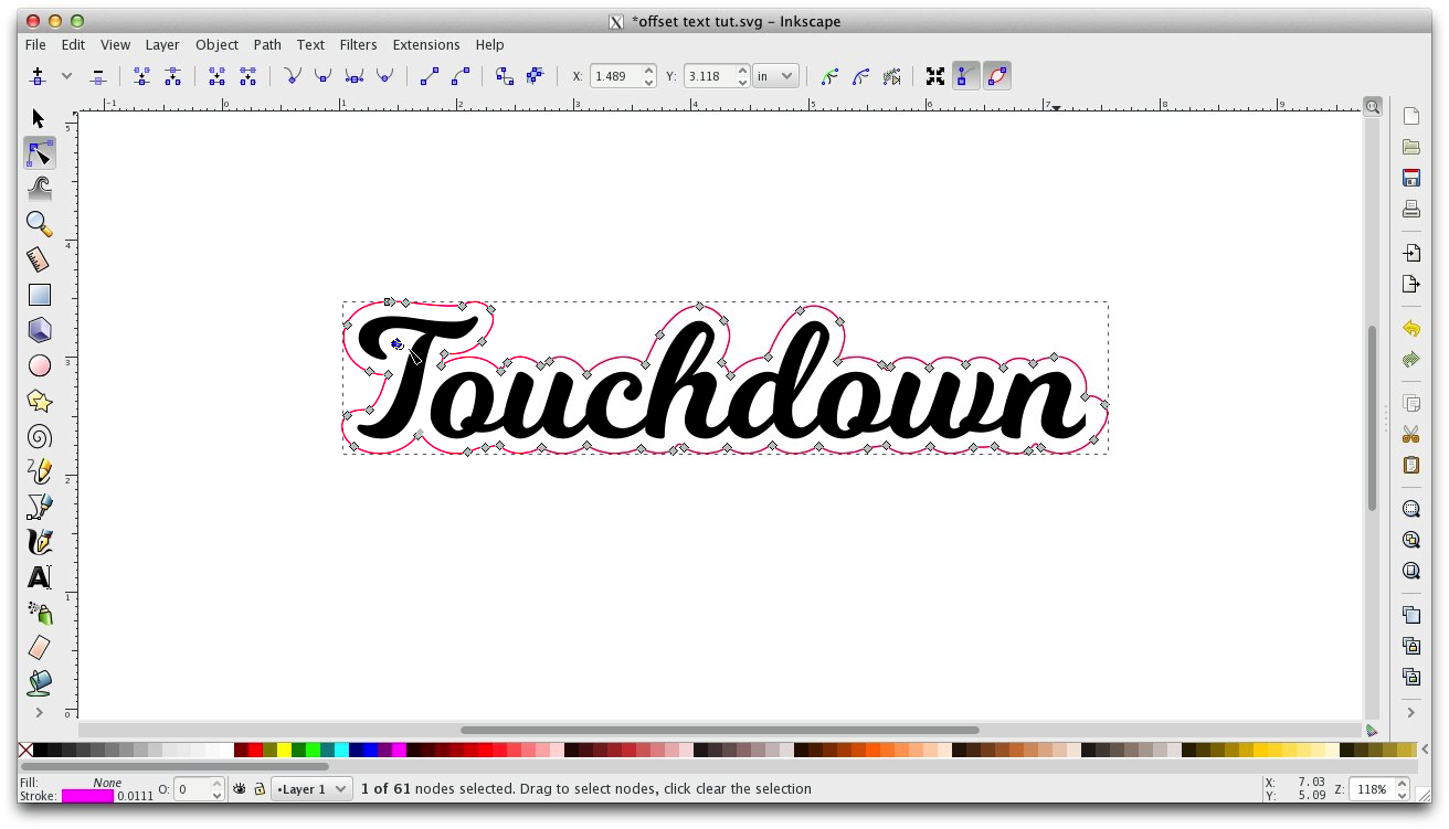 inkscape text to path start point