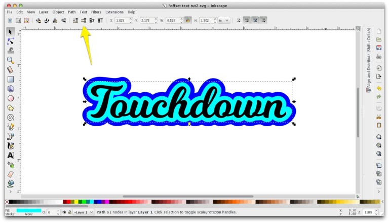 change all document text in inkscape