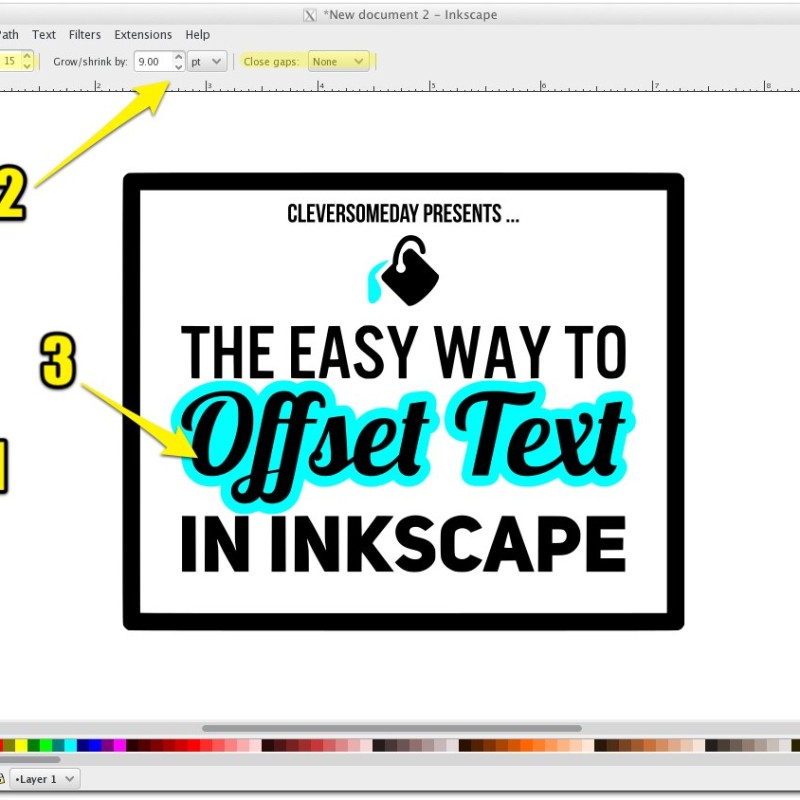 Offset text In Inkscape the easy way